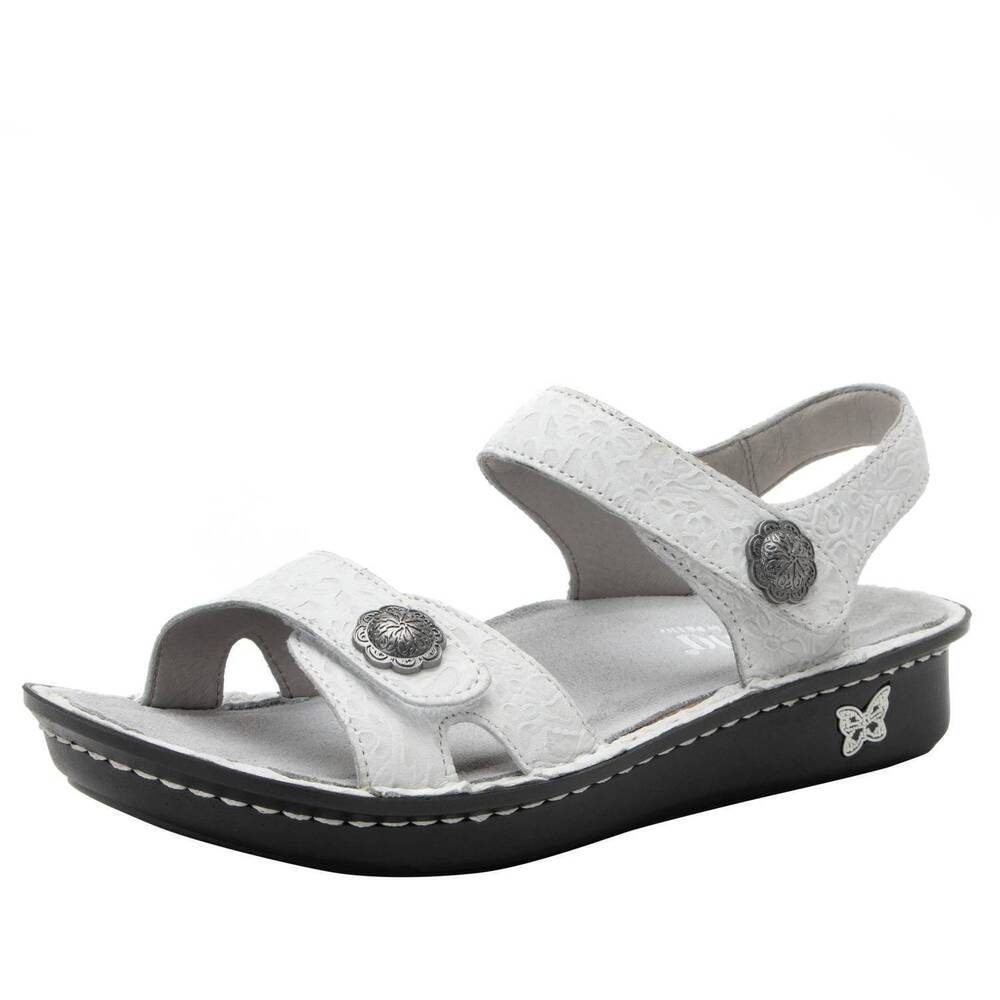 NEW ALEGRIA women's vienna sandal in delicut white